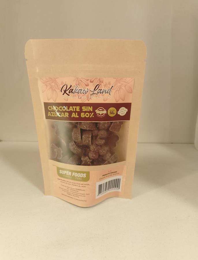 CHOCOLATE SIN AZUCAR AL 60% X 55gr